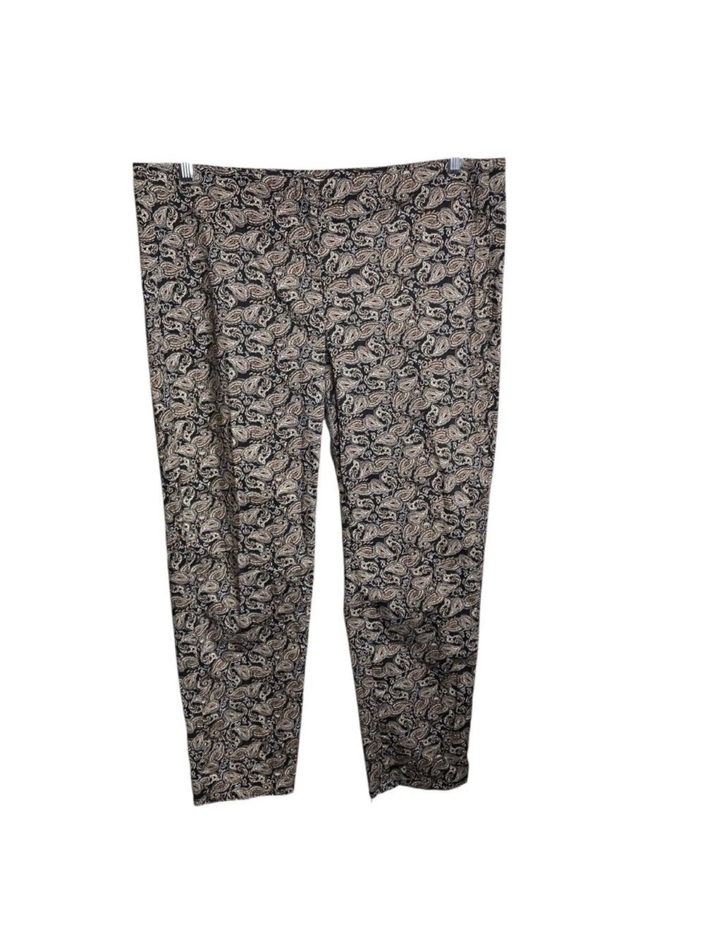 J. Jill Paisley Print Chinos in Black and Cream
